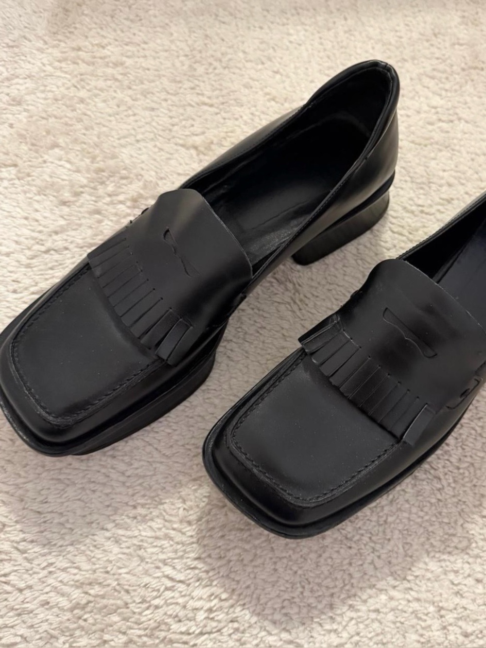 Prada Rare Black Leather Loafers
